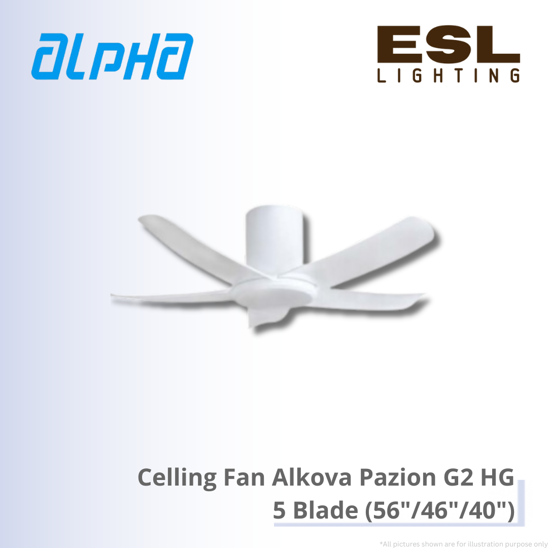 ALPHA Celling Fan Alkova Pazion G2 HG - 5 Blade (56"/46"/40")