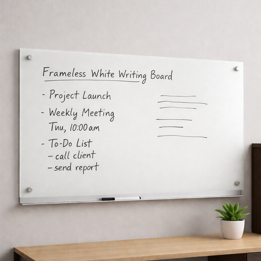 Frameless Tempered Glass Writing Board | Glass Board | Tempered Glass Board