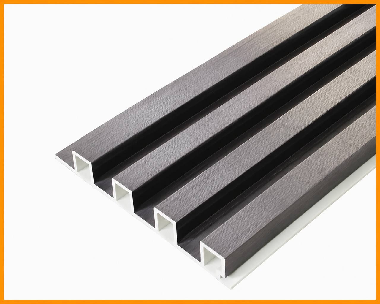 Queensfloor Wall Fluted Panel High Square QFPHSW08-07 URBAN GRAPHITE