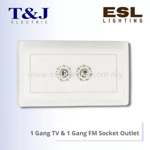 T&J RADIANCE SERIES 1 Gang TV & 1 Gang FM Socket Outlet - K803TV-FM-D / K803TV-FM-SBL-D / K803TV-FM-MSB-D