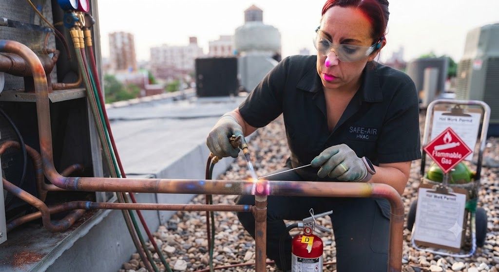copper joint brazing torch HVAC systems