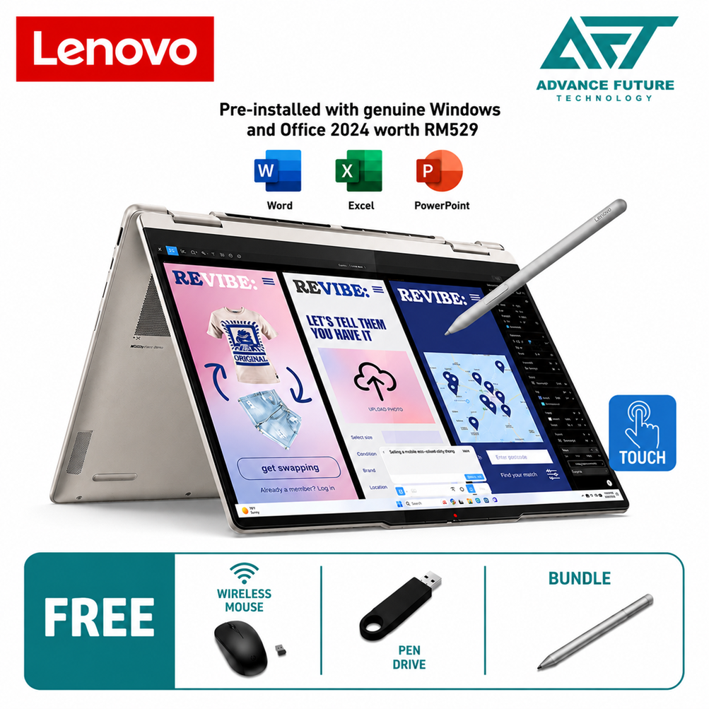 Lenovo Yoga 7 14ILL10 83JQ004YMJ 14" WUXGA OLED Touch 2-In-1 Laptop Seashell ( Intel Core Ultra 5 226V, 16GB, 512GB SSD, Intel, W11, H&S 2024&M365 )
