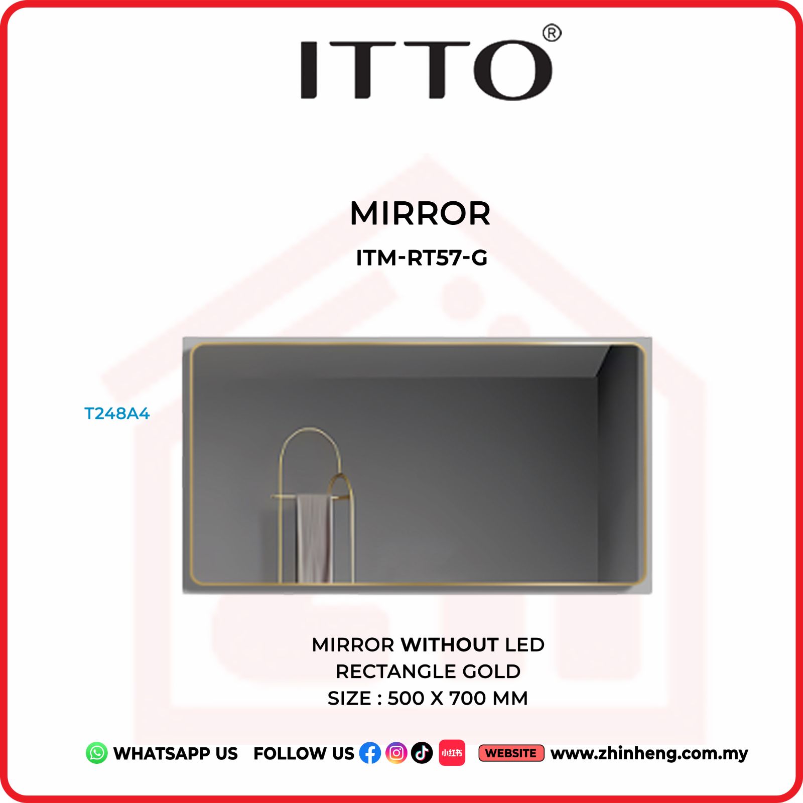 ​​​​​​​ITTO MIRROR WITHOUT LED ITM-RT57-G