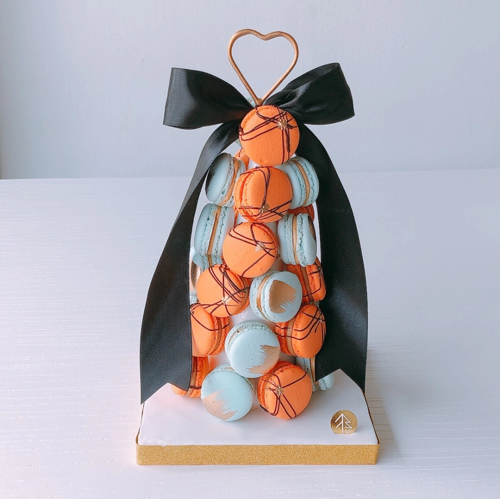 Orange Blue Macaron Tower