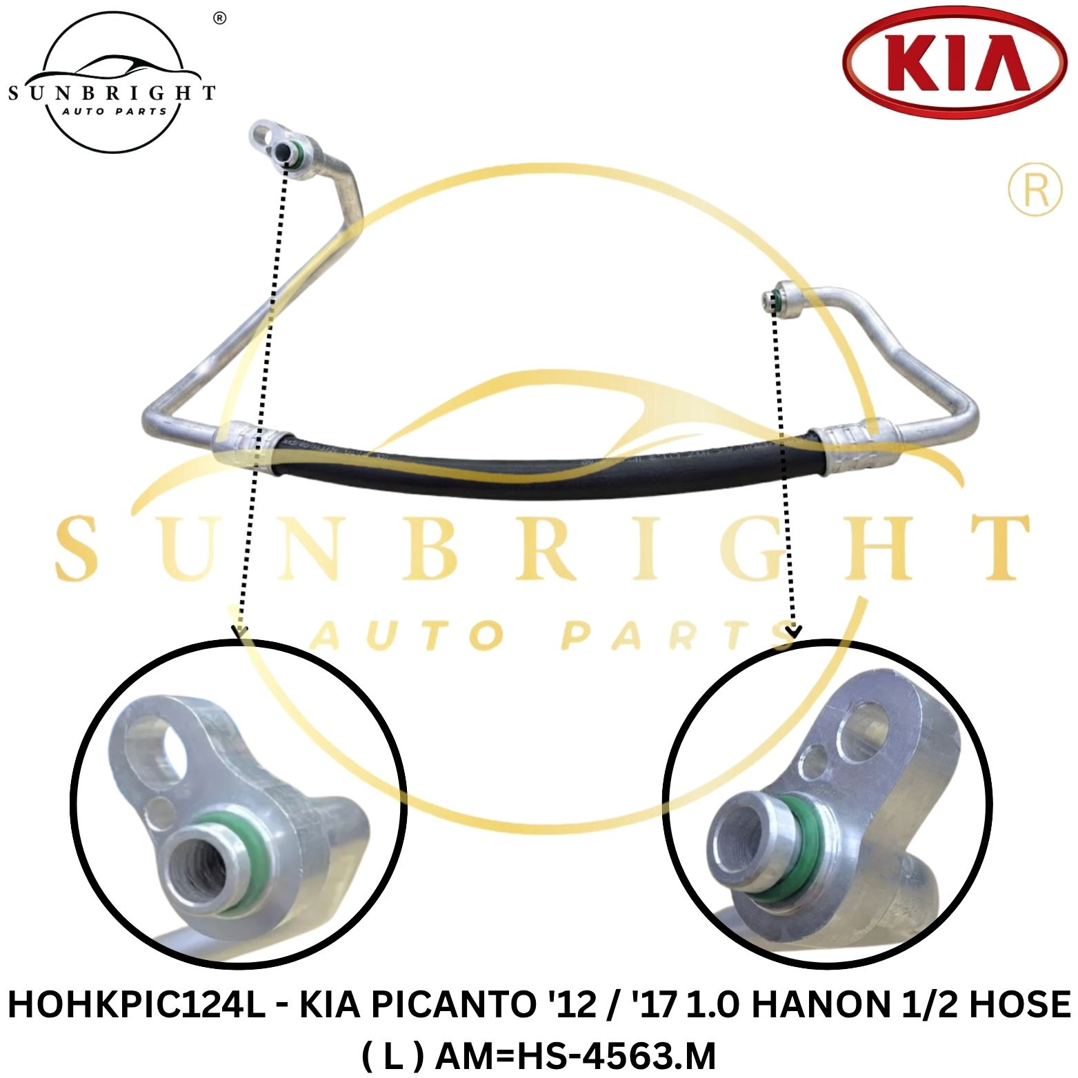 HOHKPIC124L - KIA PICANTO '12 / '17 1.0 HANON 1/2 HOSE ( L ) AM=HS-4563.M