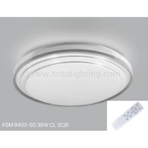 KOSOOM Skyline Grey LED Ceiling Light 3C 36W-72W Remote Function