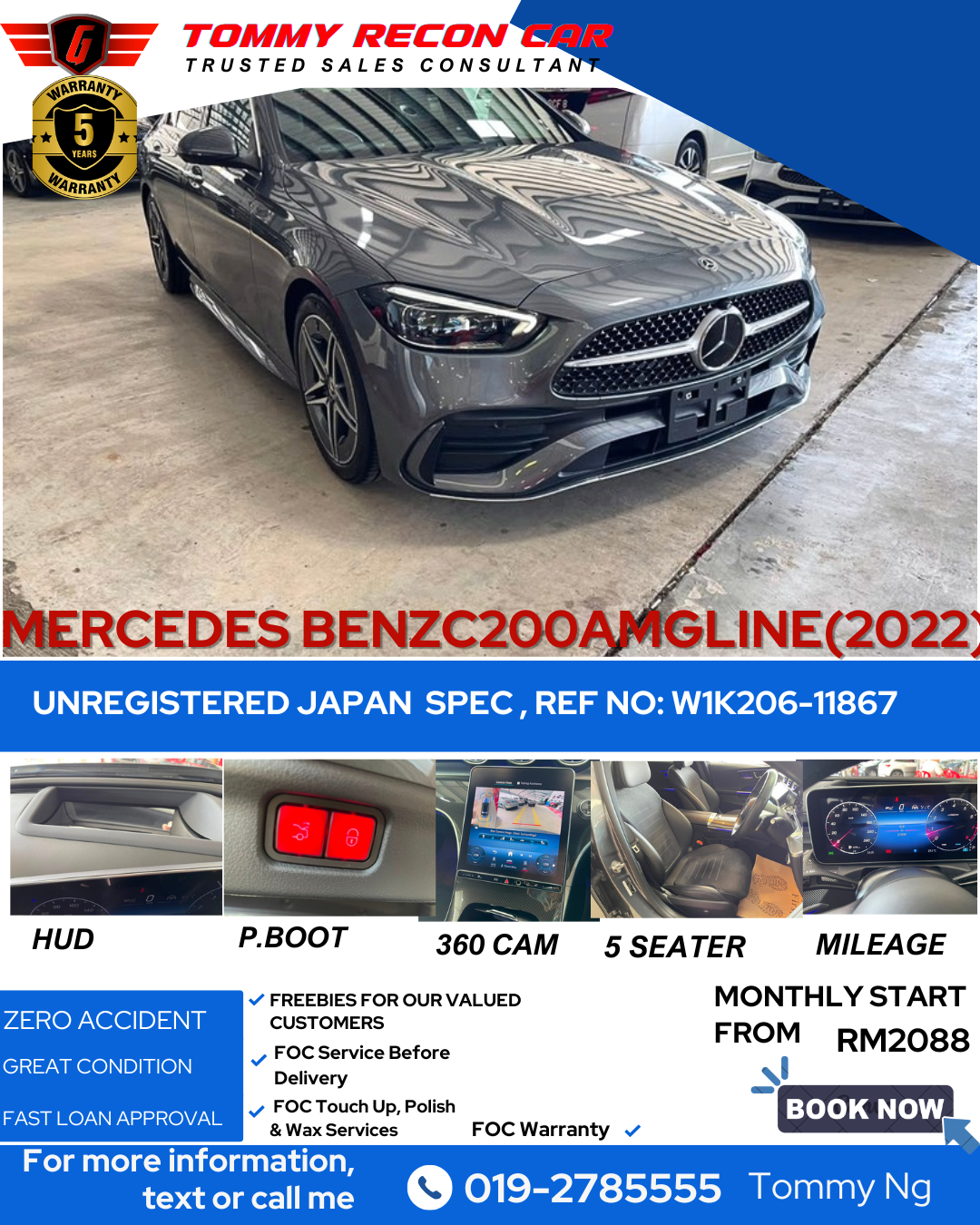 2022 MERCEDES BENZ C200 AMG LINE W206