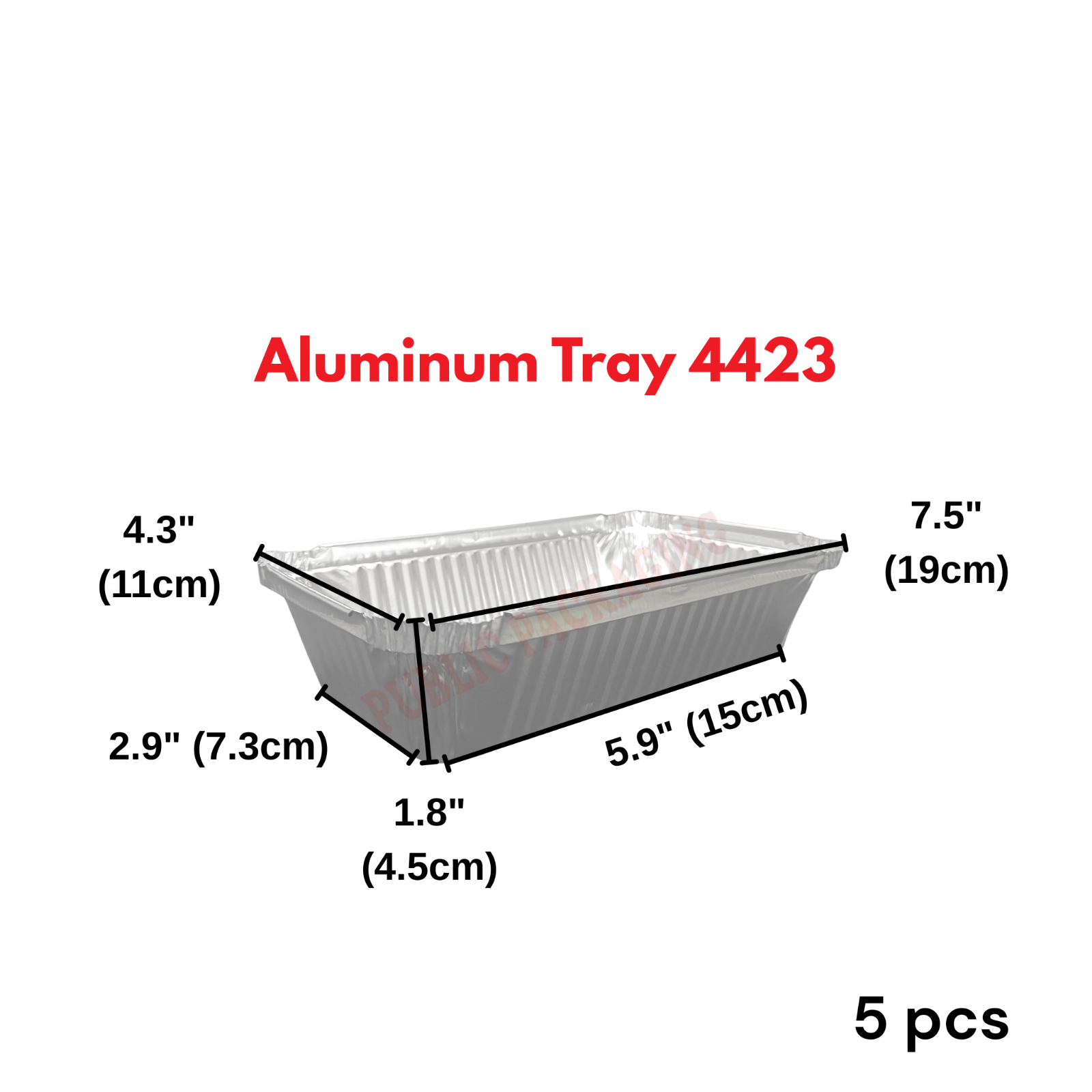 4423-P Aluminium Foil Tray with Clear Lid (5 sets 卤) Rectangle / Rectangular My Chef Foil Tray 4423 - P