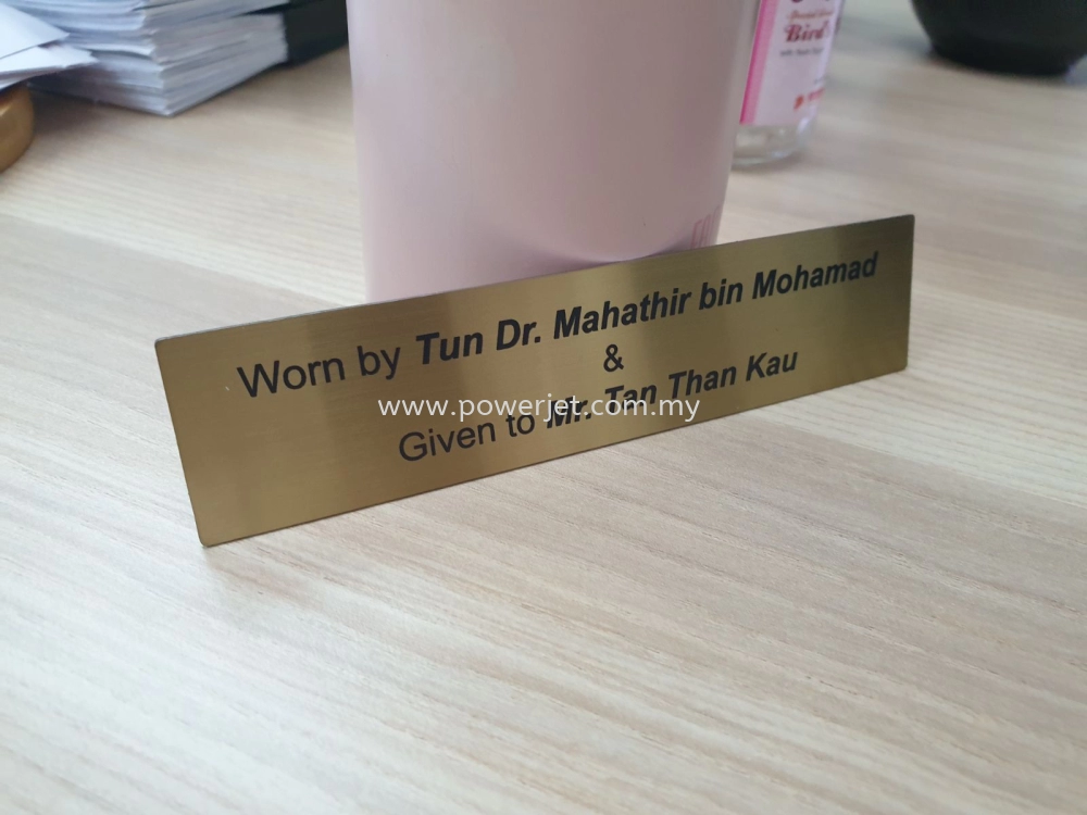 Gold Name Plate for Present