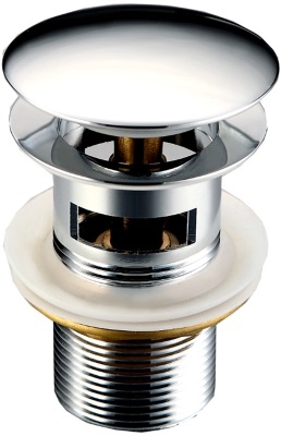 AR-2290B 1 1/4" Push Basin Waste with Overflow – Premium Brass CP Bathroom Sink Waste, 80mm, Silicone Rubber Seal