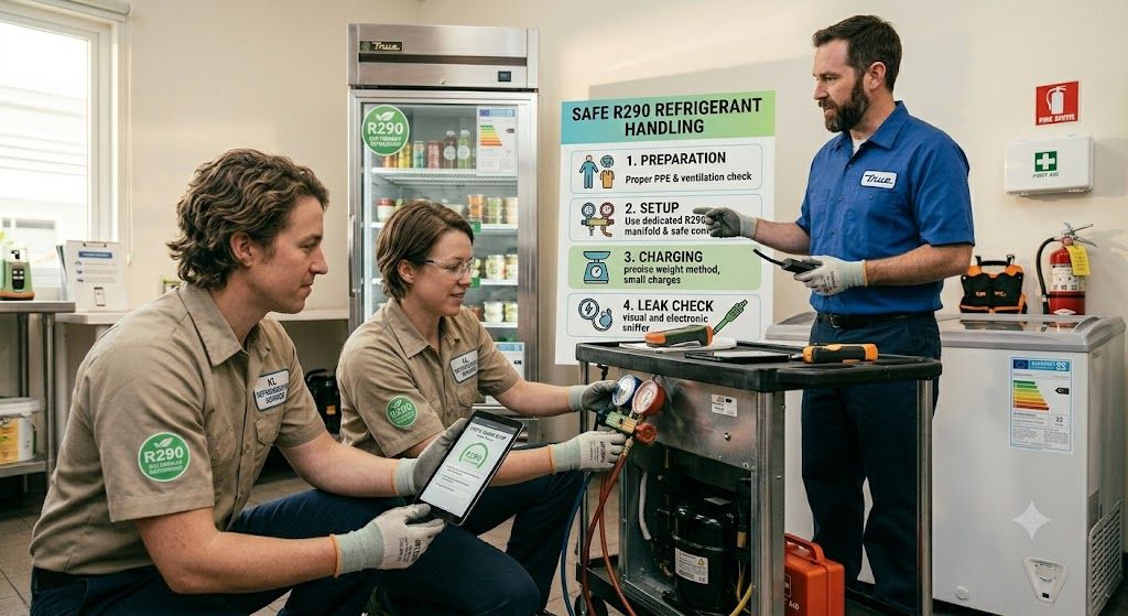 R290 refrigerant handling procedures