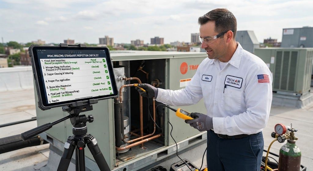 HVAC brazing standards inspection checklist