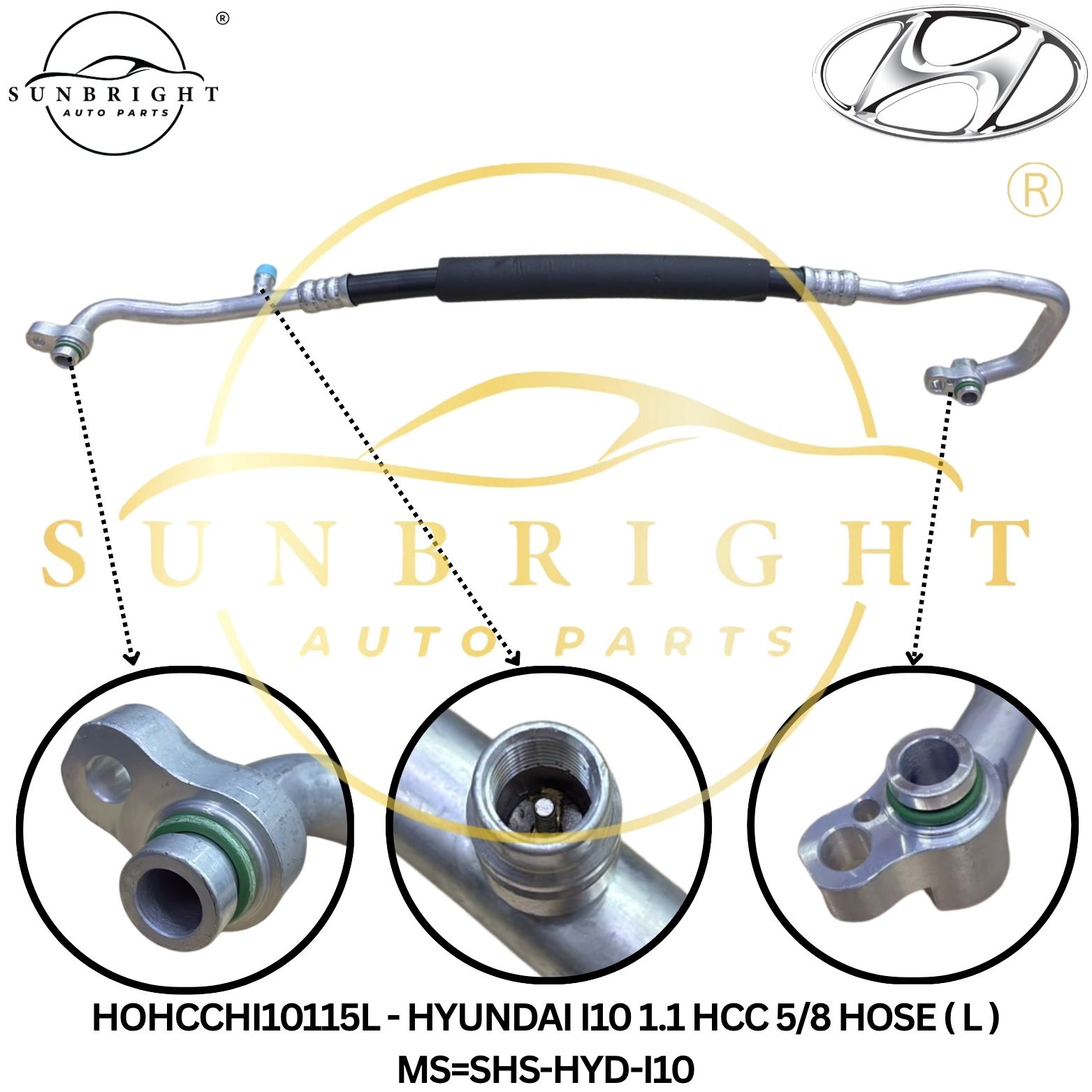HOHCCHI10115L - HYUNDAI I10 1.1 HCC 5/8 HOSE ( L ) MS=SHS-HYD-I10