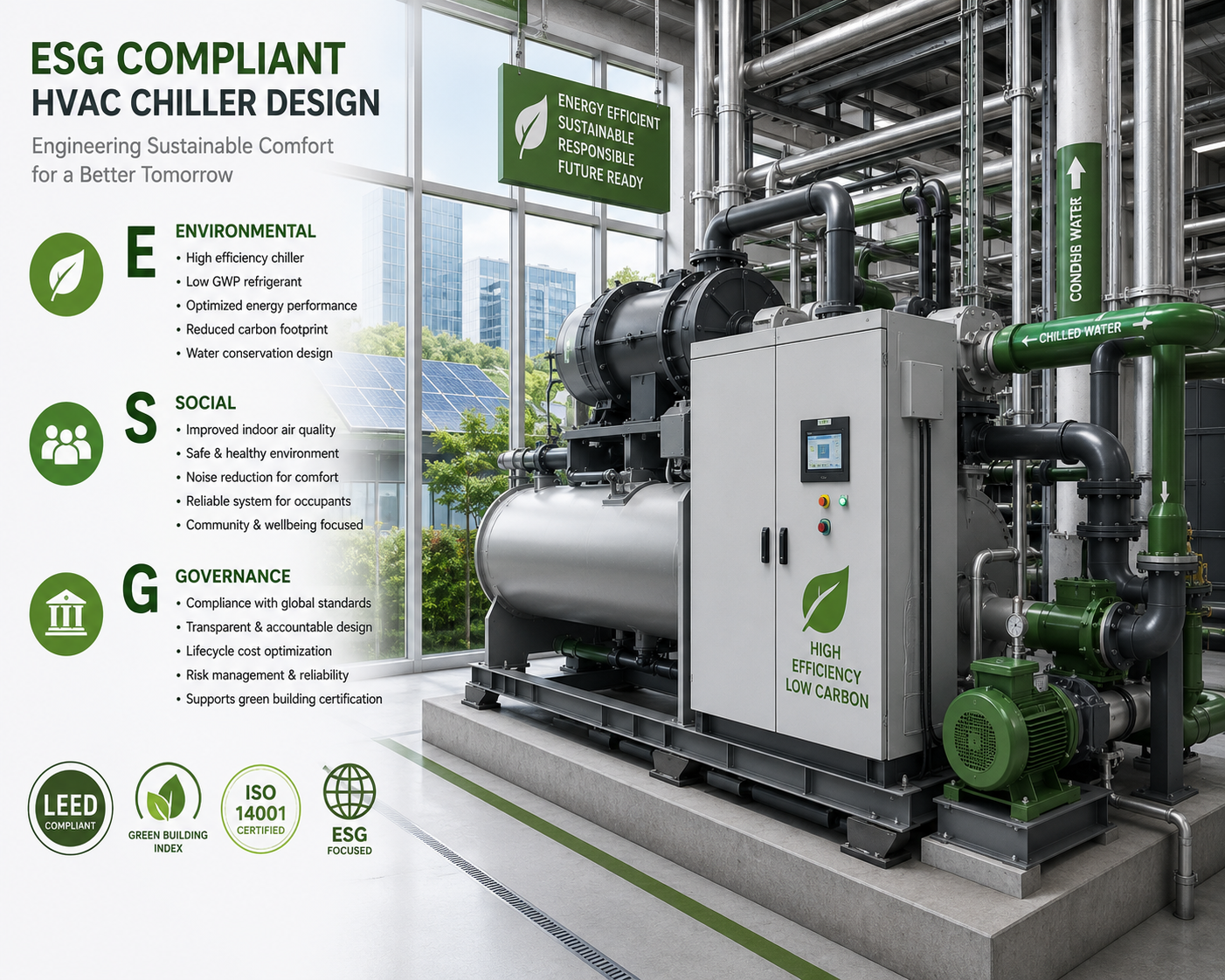 ESG compliant HVAC chiller design