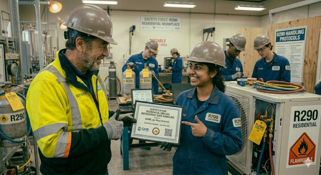 R290 residential HVAC handling certification