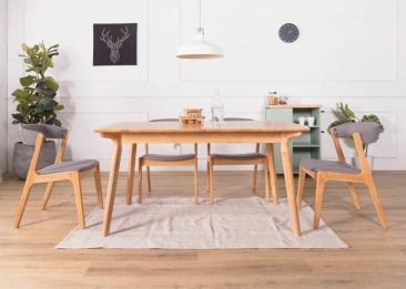 Mus Extension Dining Set (150cm - 180cm L Table + 6 Chairs)