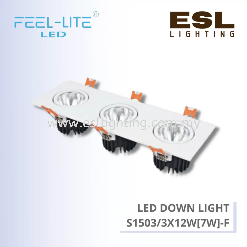 FEEL LITE LED RECESSED DOWN LIGHT 3x12W (7W) - S1503/3X12W(7W)-F
