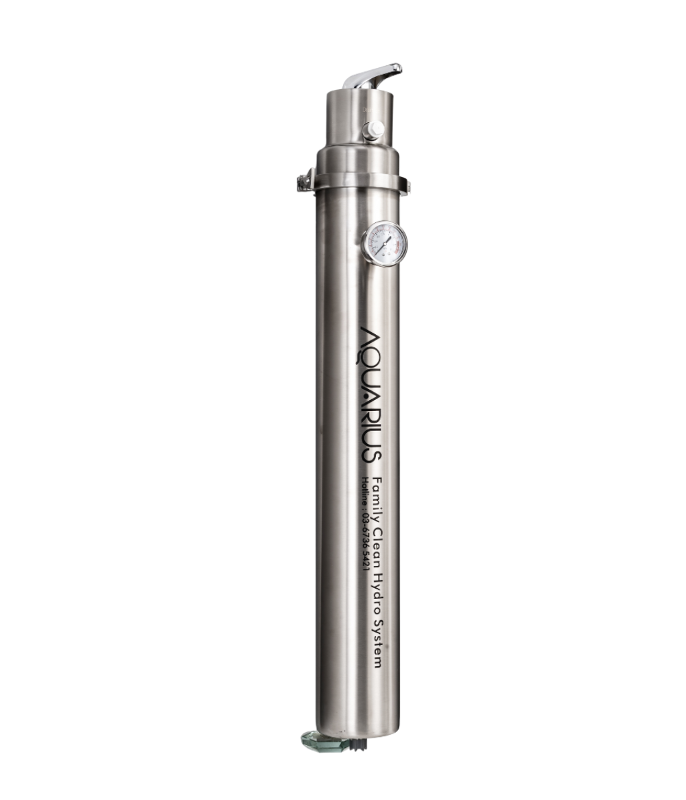 Aquarius Mark-1 Outdoor Water Filter System – 304 Stainless Steel Whole House Water Filtration with 0.01 Micron Ultra Fine Membrane & Dual Backwash Technology