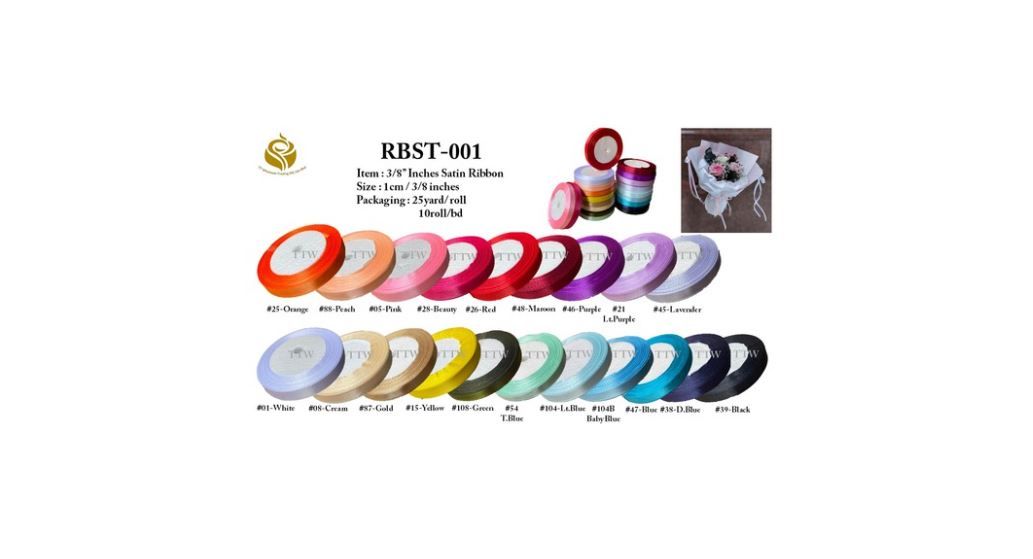 3/8'' Inch (1cm) Satin Ribbon; 25Yard/Roll – Premium Gift Wrapping Ribbon in 20+ Colors (RBST-001)