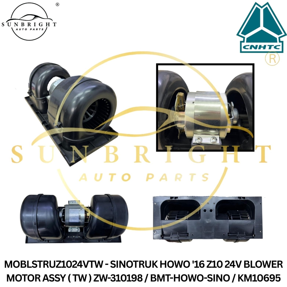 MOBLSTRUZ1024VTW - SINOTRUK HOWO '16 Z10 24V BLOWER MOTOR ASSY ( TW ) ZW-310198 / BMT-HOWO-SINO / KM10695