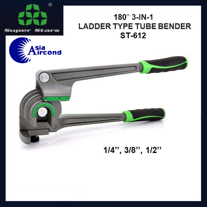SUPER STARS 180掳 3-IN-1 LADDER TYPE TUBE BENDER ST-612 COPPER PIPE MANUAL BENDER 1/4" , 3/8" , 1/2" AIRCOND TOOL [ORIGINAL]