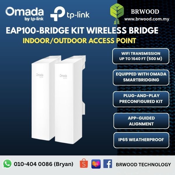 OMADA TP-LINK EAP100-BRIDGE KIT: 2.4GHz 300Mbps Indoor/Outdoor Wireless Bridge