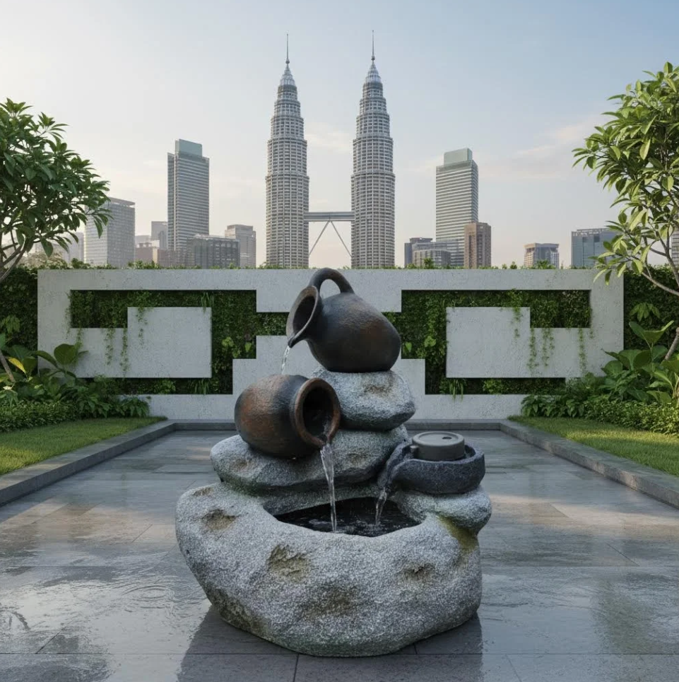 Outdoor Water Fountain Kuala Lumpur Malaysia PC1247-59164 马来西亚吉隆坡户外喷泉 Outdoor Water Fountain Kuala Lumpur Malaysia