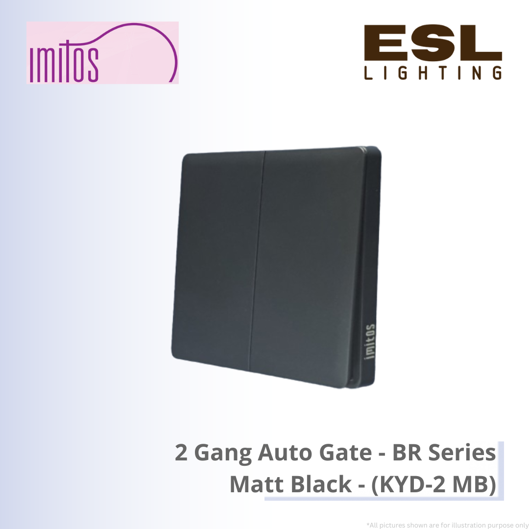 IMITOS 2 Gang Auto Gate (BR Series) Matt Black - KYD-2 MB [SIRIM]
