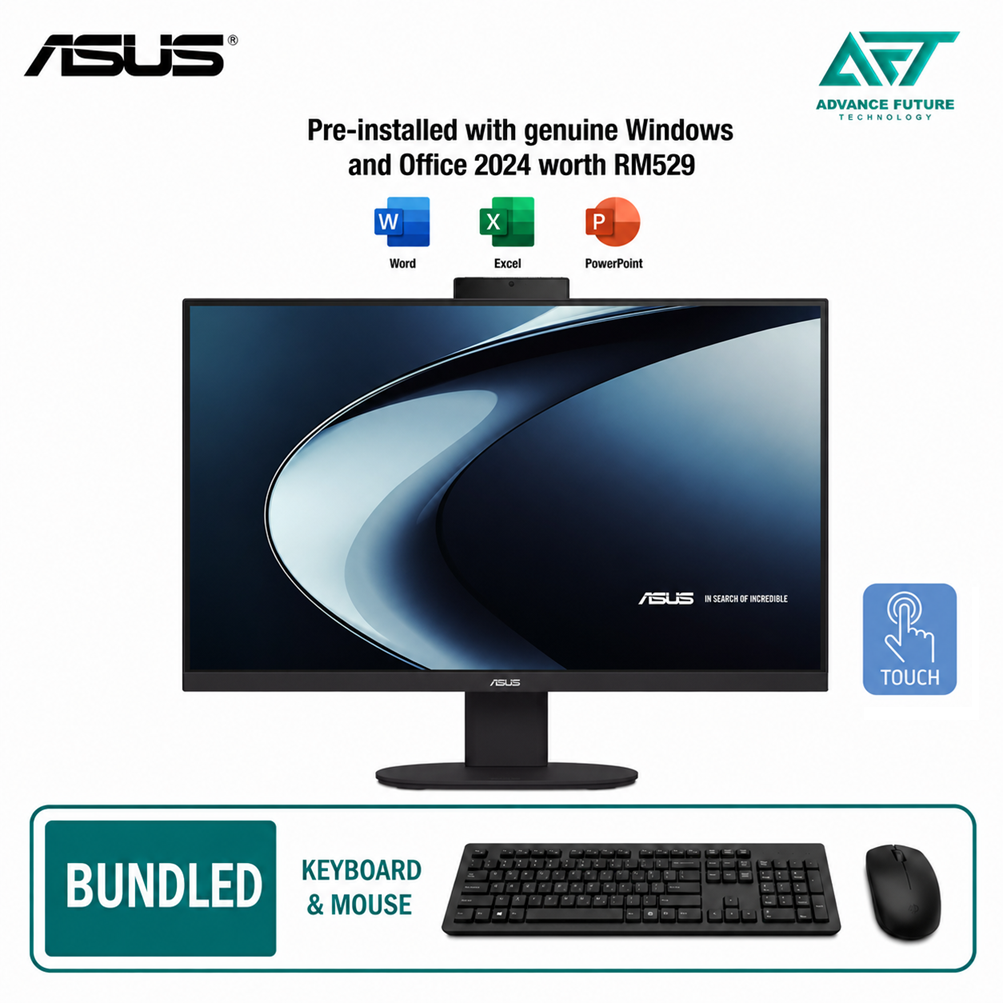Asus V470VA-TBPF050WS 27" FHD All-in-One Touch Desktop PC Black ( Intel Core 5 210H, 16GB, 512GB SSD, Intel, W11, H&S 2024&M365 )
