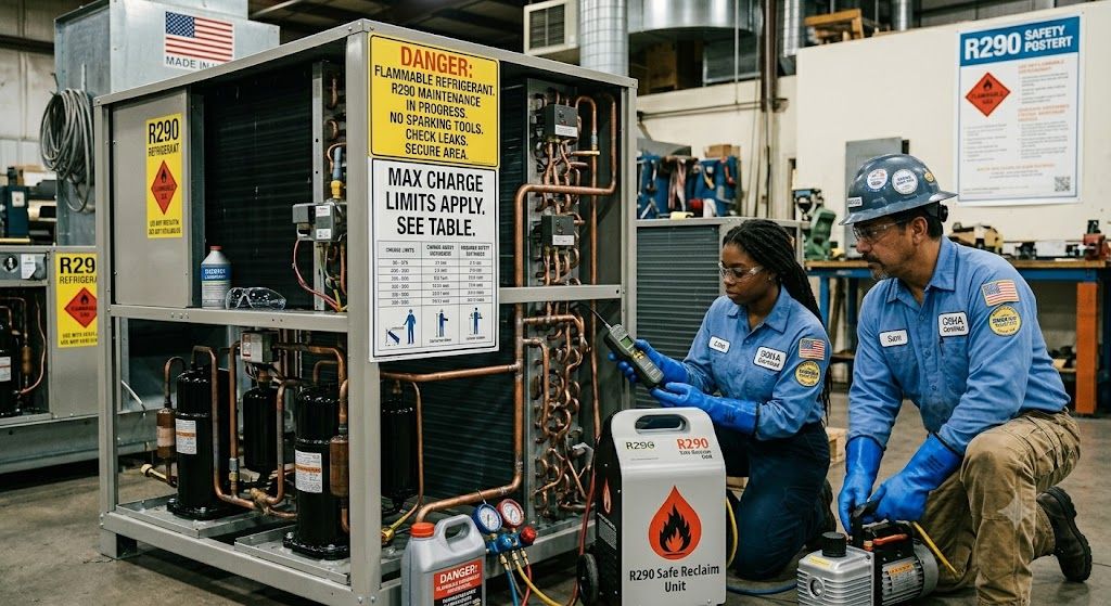R290 industrial refrigeration maintenance US