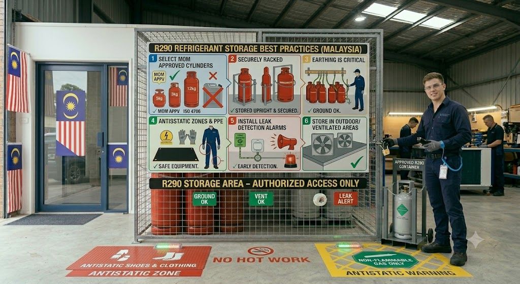 R290 refrigerant storage best practices