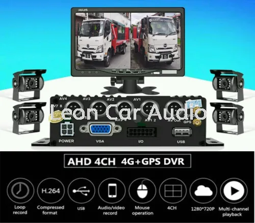 Truck Vehicle 4CH 1080P AHD 4G Sim Card Onlive Mobile DVR Camera CCTV Realtime Live Video Recorder