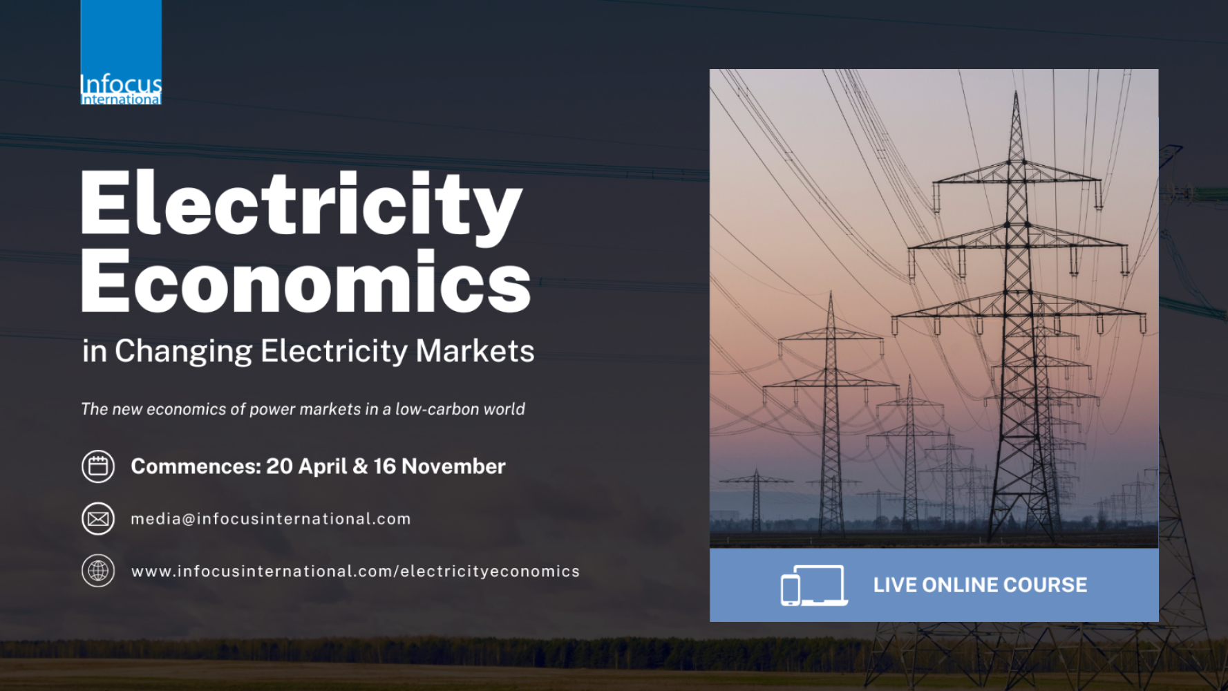 Electricity Economics in Changing Electricity Markets (Online Course) | 16 - 19 November 2026