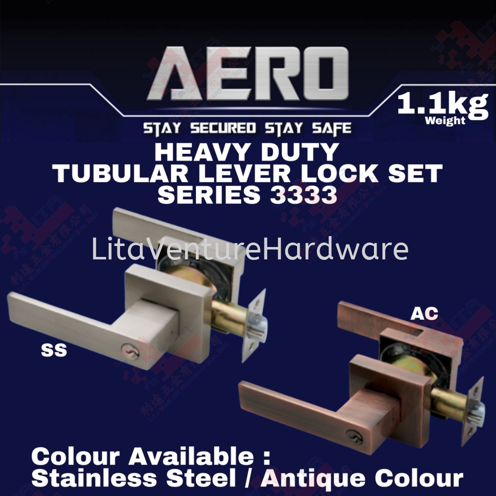 AERO BRAND HEAVY DUTY TUBULAR LEVER LOCK SERIES 3333 - SS AC