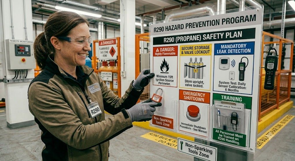 R290 storage hazard prevention