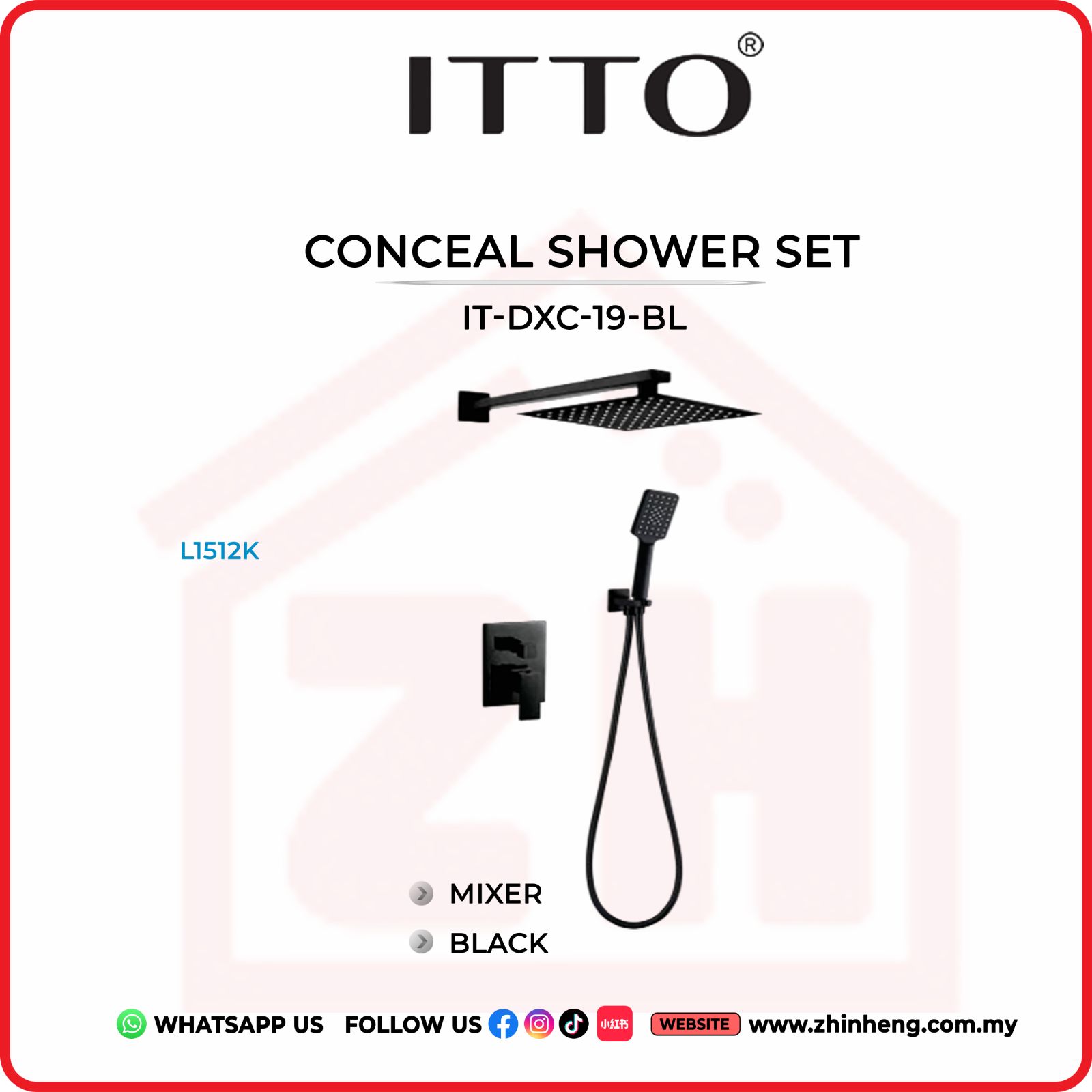 ITTO CONCEAL SHOWER SET  IT-DXC-19-BL