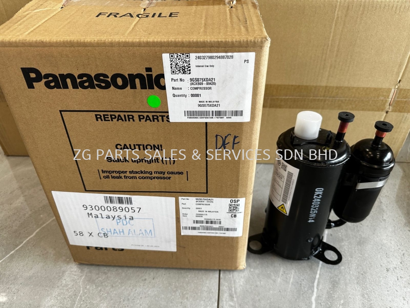 9GS075XDA21 Panasonic Compressor 1.0HP / 1.5HP