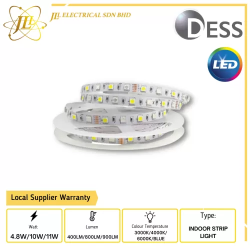 DESS GLJN2835-60LED/120LED [4.8W/10W/11W] 12V/24V [400LM/800LM/900LM] INDOOR LED STRIP LIGHT [3000K/4000K/6000K/BLUE]