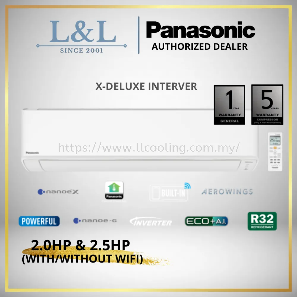 Panasonic R32 X-Deluxe Inverter Air Conditioner XPU-Series 1HP / 1.5HP / 2HP / 2.5HP (With/Without Wifi)