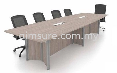 Elegant Boat Shape Big Meeting table with pole leg and socket box