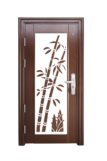 Single Leaf Mild Steel Laser Cut Security Door  (Natural)