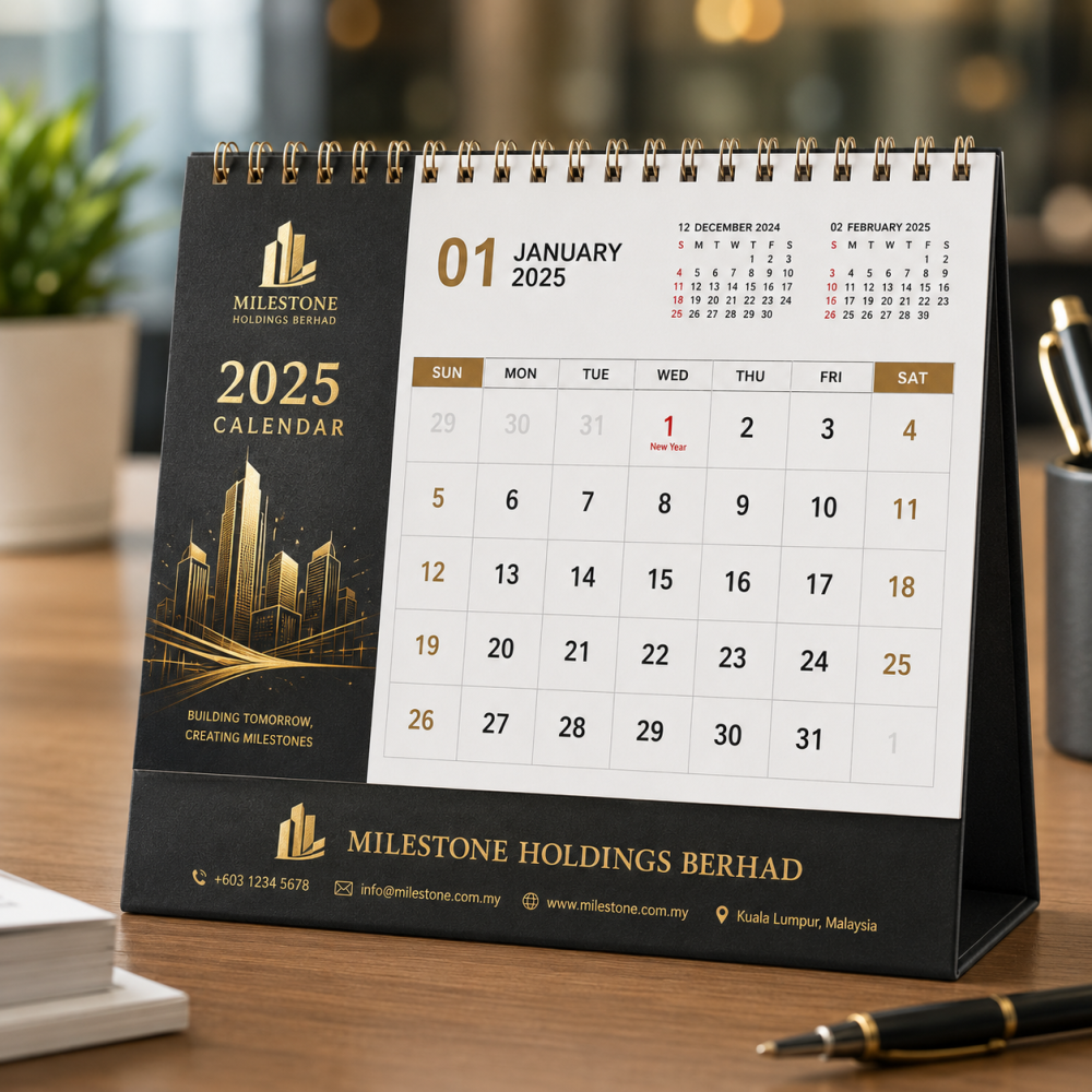 Desk Table Calendar Printing with Hot Stamping | Custom Corporate & Personalized Calendars