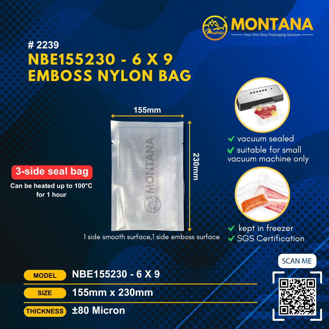 (2239) NBE155230 - 6 x 9 EMBOSS NYLON BAG