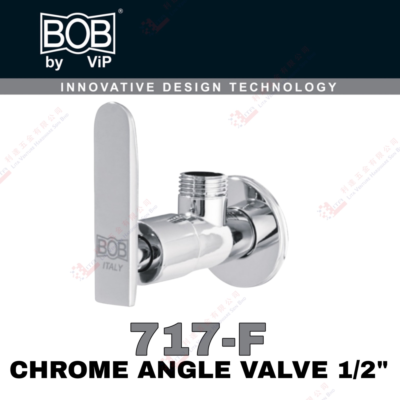 BOB BRAND CHROME ANGLE VALVE 12'' - 717F