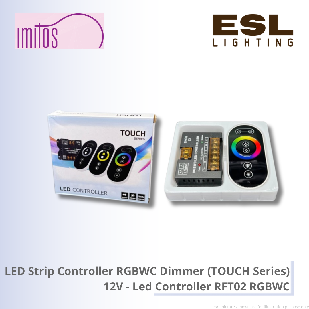 IMITOS LED Strip Controller RGBWC Dimmer (TOUCH Series) 12V - Led Controller RFT02 RGBWC