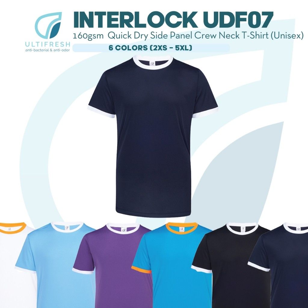 ULTIFRESH Anti-Bacteria Interlock Jersey Plain T-Shirt Unisex UDF07