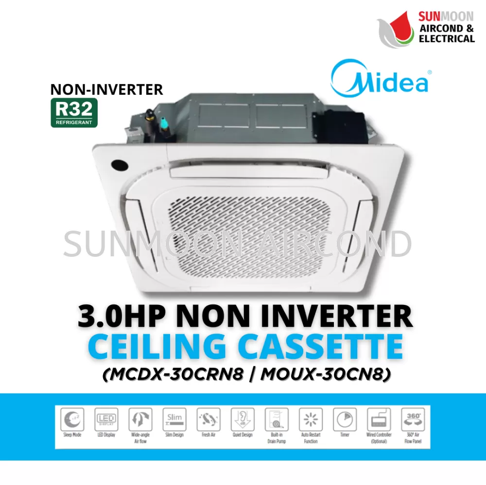 BEST CHOICE NEW INSTALLATION NON-INVERTER R32 MIDEA AIR CONDITIONER FOR COMMERCIAL - RAWANG, GOMBAK, SELANGOR