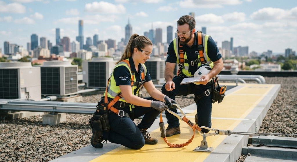 HVAC technician fall risk control methods