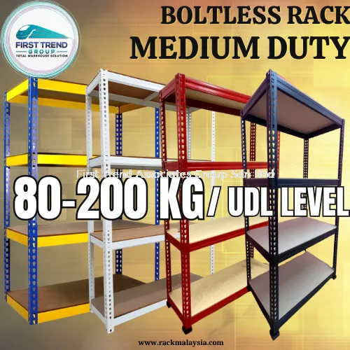  Medium Duty Boltless Rack with HDF Board - 4 Levels