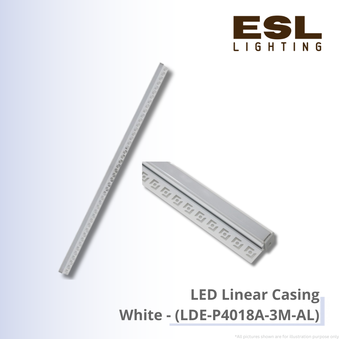 LED Linear Casing (White) - LDE-P4018A-3M-AL IP65